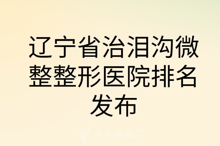 辽宁省治泪沟微整整形医院排名发布