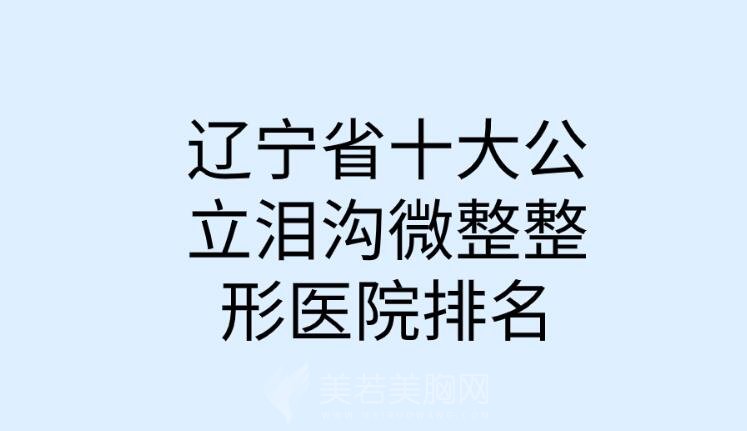 辽宁省十大公立泪沟微整整形医院排名