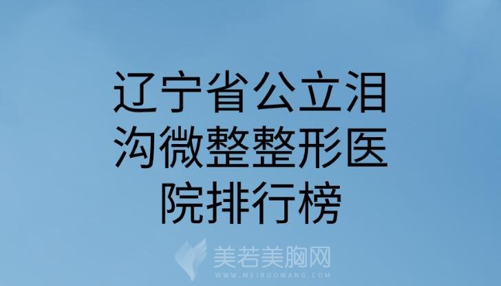 辽宁省公立泪沟微整整形医院排行榜