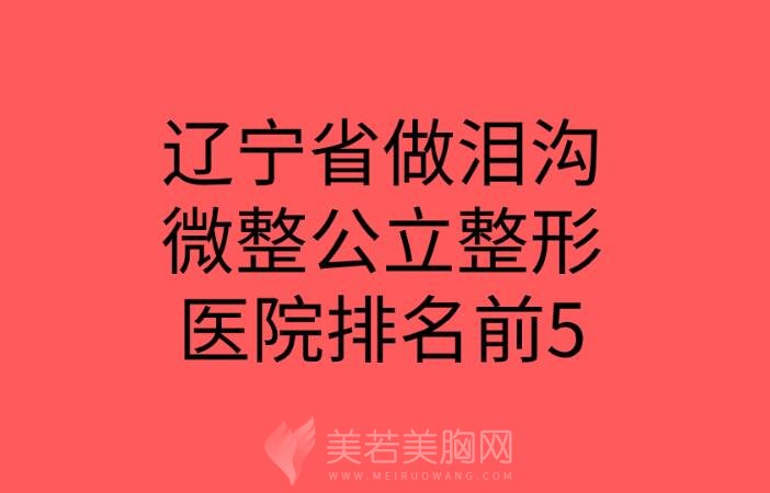 辽宁省做泪沟微整公立整形医院排名前5