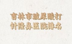 吉林市玻尿酸打针隆鼻价格清单2024一览，技术医院整理，附上价格信息